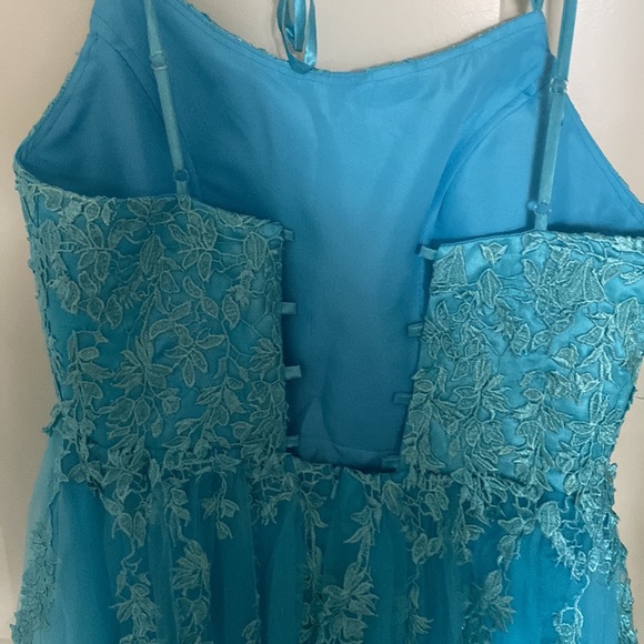 Aqua Prom Dress. Never worn. From Amazon. Brand: DRESS - Picture 4 of 9